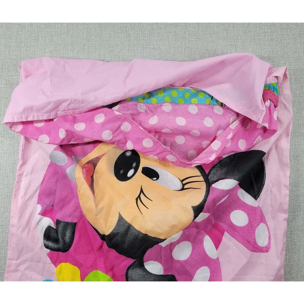 Disney Minnie Mouse Pillowcases Standard Pink Bow-tique Crochet Trim Set of 2